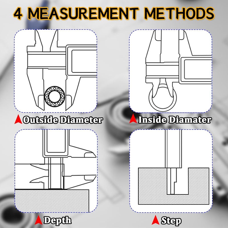 Elemirance Non Digital Vernier Caliper, 6"/150mm Stainless Steel Caliper Measuring Tool, High Precision Micrometer Carbon Caliper, 1/128" & 0.05mm Dual Reading Scale - Image 4